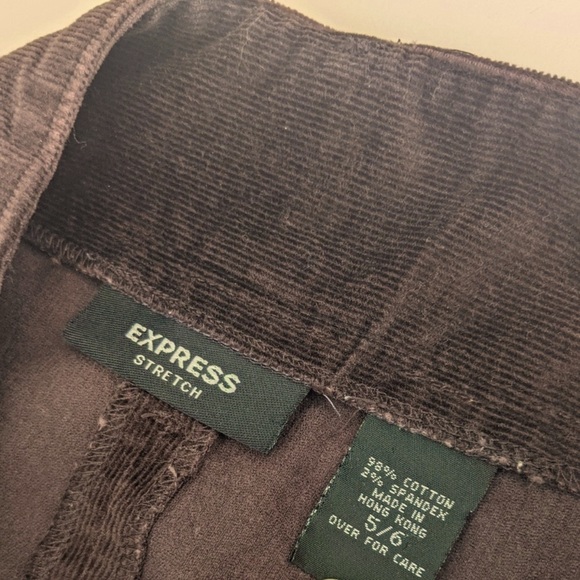 Express Stretch Button Down Brown Pencil Skirt - Picture 4 of 7